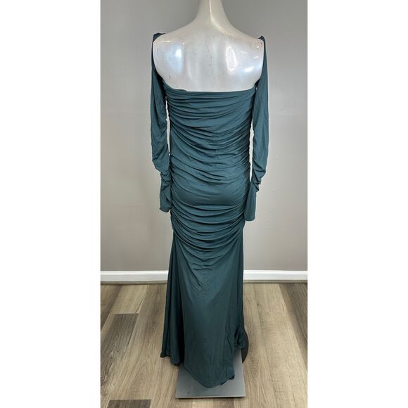 TOVE Ina Gathered Off-The-Shoulder Dress in Teal Size FR40/US8 $1430 - Picture 9 of 12